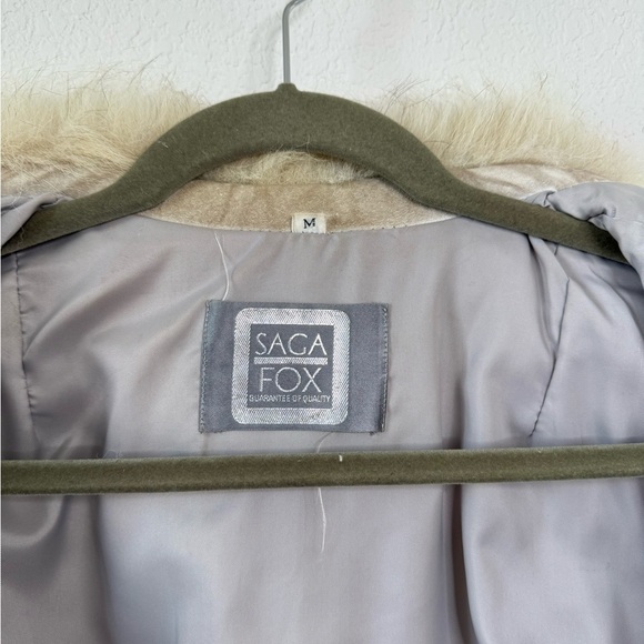 Vtg Saga Fox Women’s Fur Coat Silver Fox Long Sleeve Sz M Old Money - Picture 9 of 11